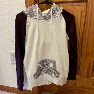 Empyre Women's Hoodie, Purple/Cream/Paisley, Small